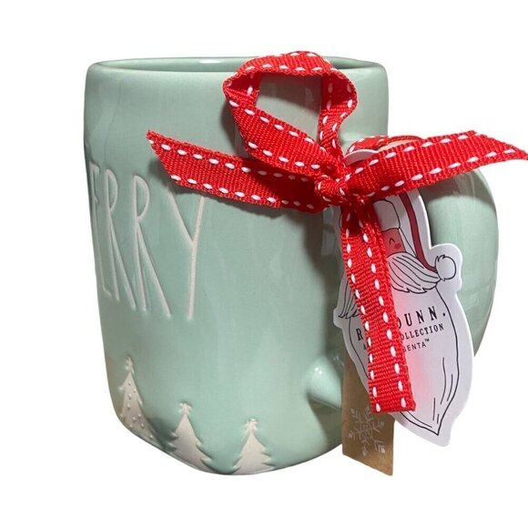 NEW Rae Dunn MERRY Mint Ceramic Mug - Picture 3 of 5